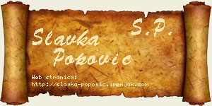 Slavka Popović vizit kartica